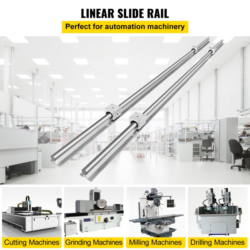 VEVOR Linear Rail SBR20-1800mm 2 Linear Slide Guide with 4 SBR20UU