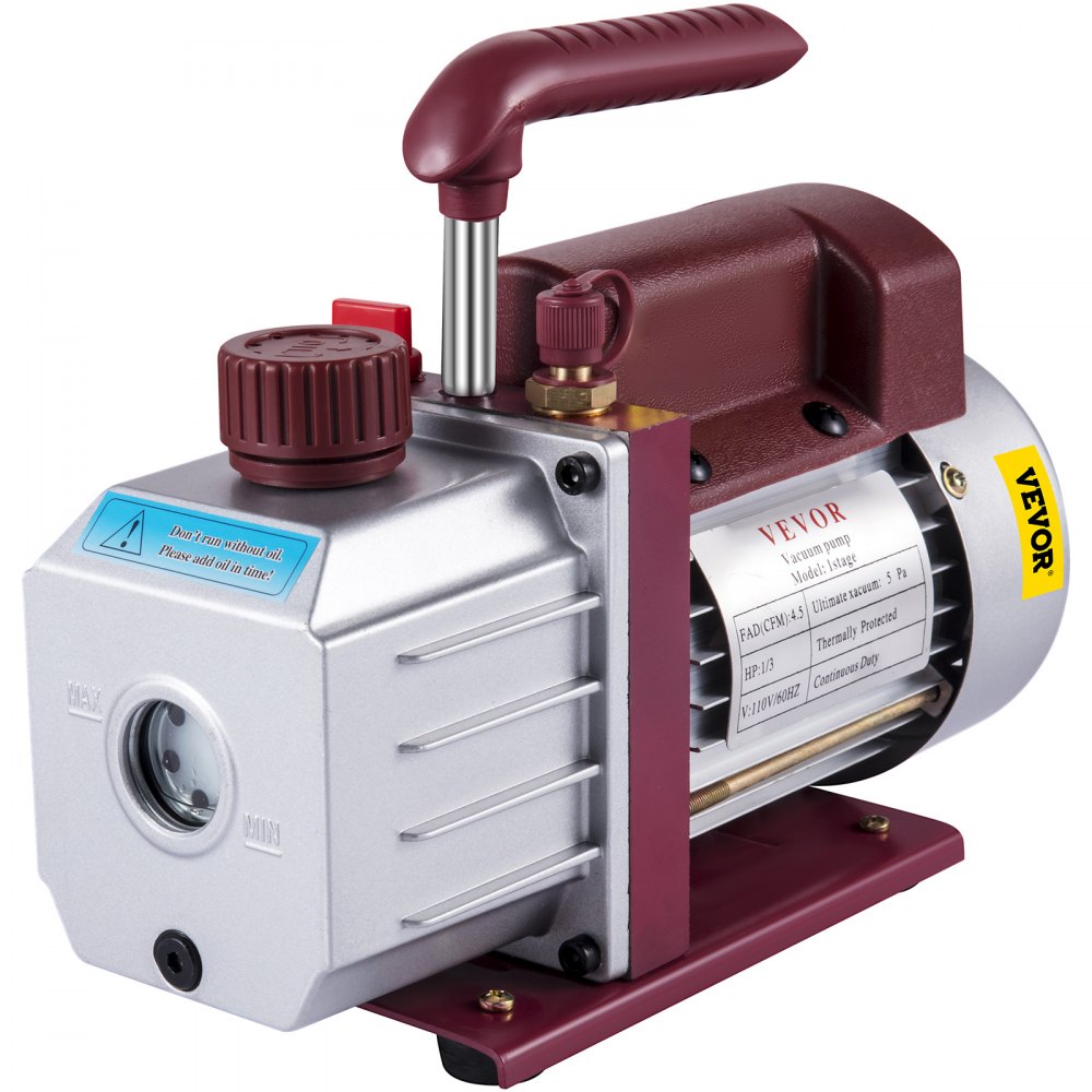 VEVOR Vacuum Pump 4.5CFM Vacuum Pump HVAC Single-Stage Rotary Vane