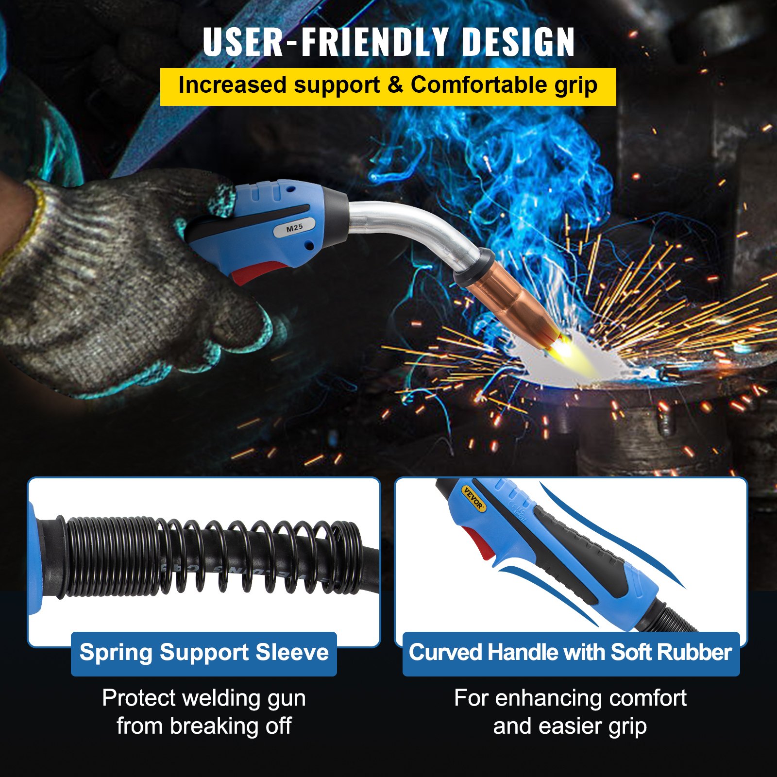 VEVOR Mig Welding Gun 250Amp 15Ft, fit for Torch Welder Gun Miller ...