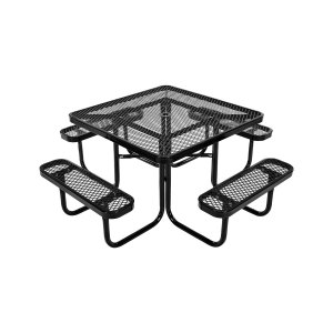 Picnic Table Weather Resistant Steel Patio Dining Furniture Set Outdoor ...