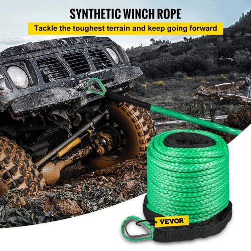 VEVOR Green Synthetic Winch Line 5/16 Inch X100FT Synthetic