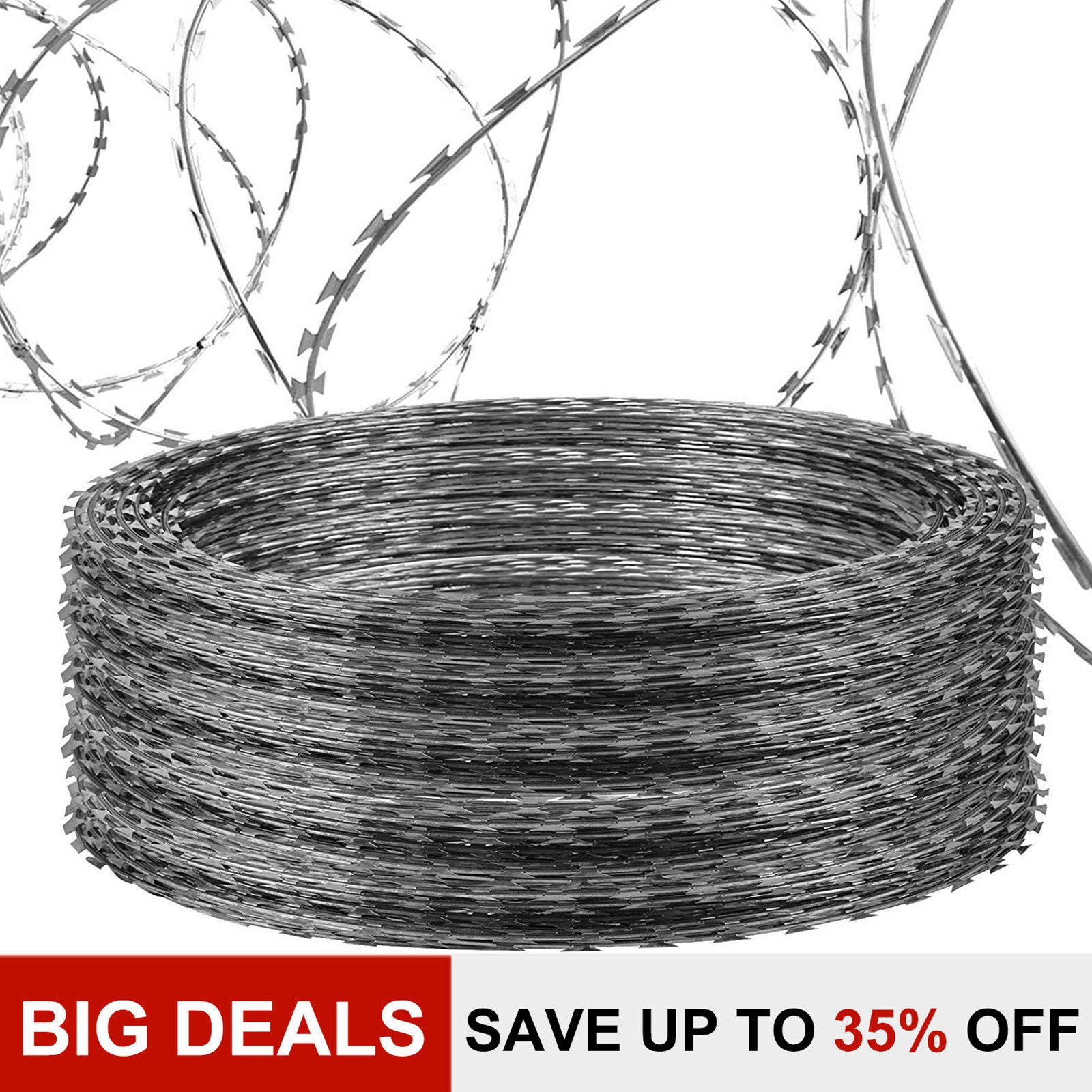 VEVOR Razor Wires Razor Barbed Wire 246ft 5 Coils Razor Wire Fencing ...