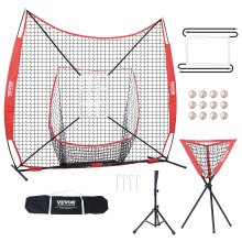 VEVOR 7x7 ft Baseball Softball Practice Net, Portable Baseball