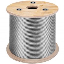 VEVOR T316 Stainless Steel Cable, 1/8'' x 1000 ft, Braided