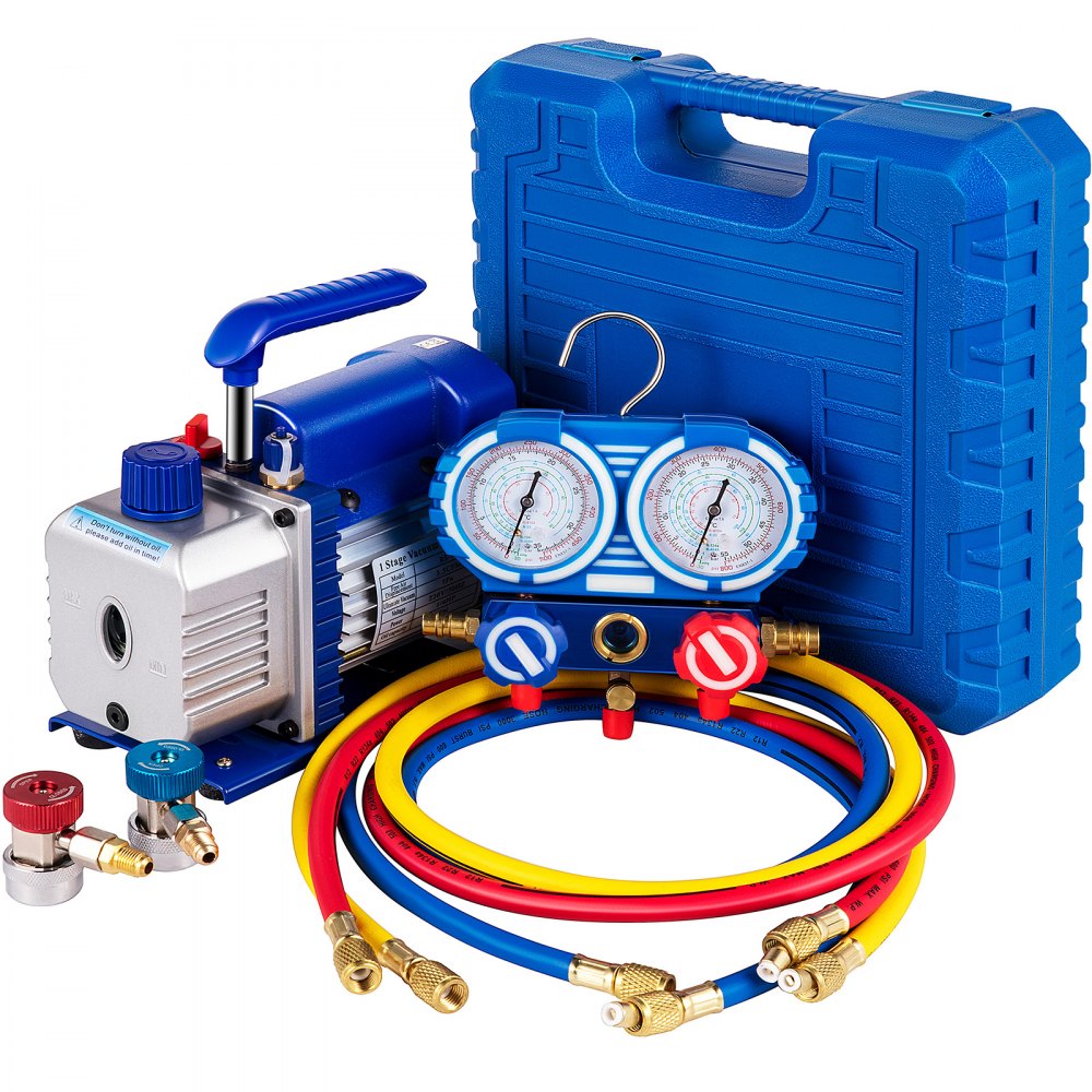 VEVOR AC Vacuum Pump Manifold Gauge Set 3.5 CFM 5PA HVAC Vacuum Pump