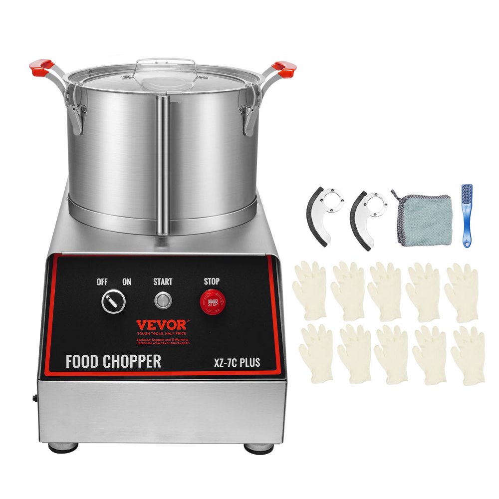 VEVOR Food Processor & Vegetable Chopper, 7 Quart, 1720RPM Food-Grade ...