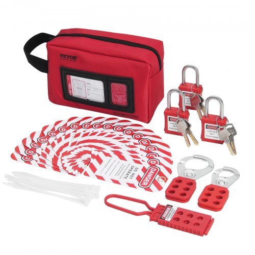 VEVOR Electrical Lockout Tagout Kit, 26 PCS Safety Loto Kit Includes ...