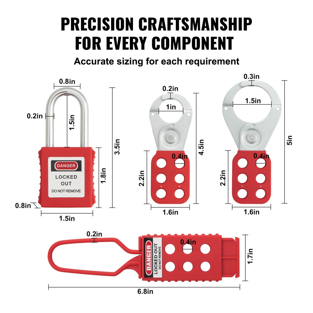 VEVOR Electrical Lockout Tagout Kit, 26 PCS Safety Loto Kit Includes ...