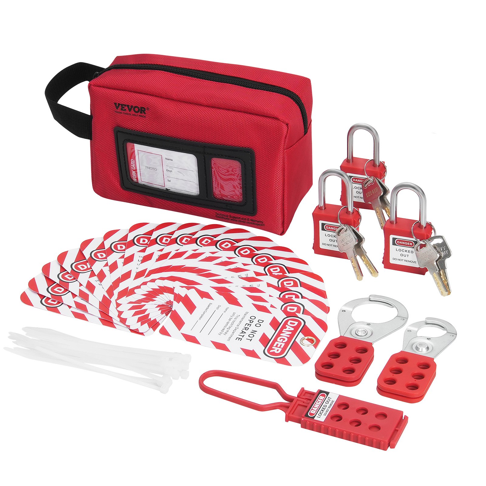 VEVOR Electrical Lockout Tagout Kit, 26 PCS Safety Loto Kit Includes ...