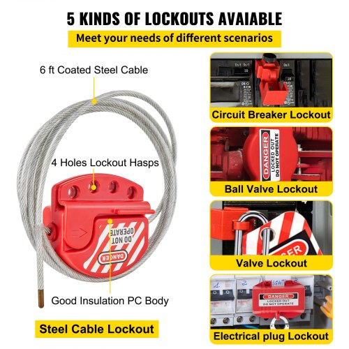 VEVOR 42 PCS Lockout Tagout Kits, Electrical Safety Loto Kit Includes ...