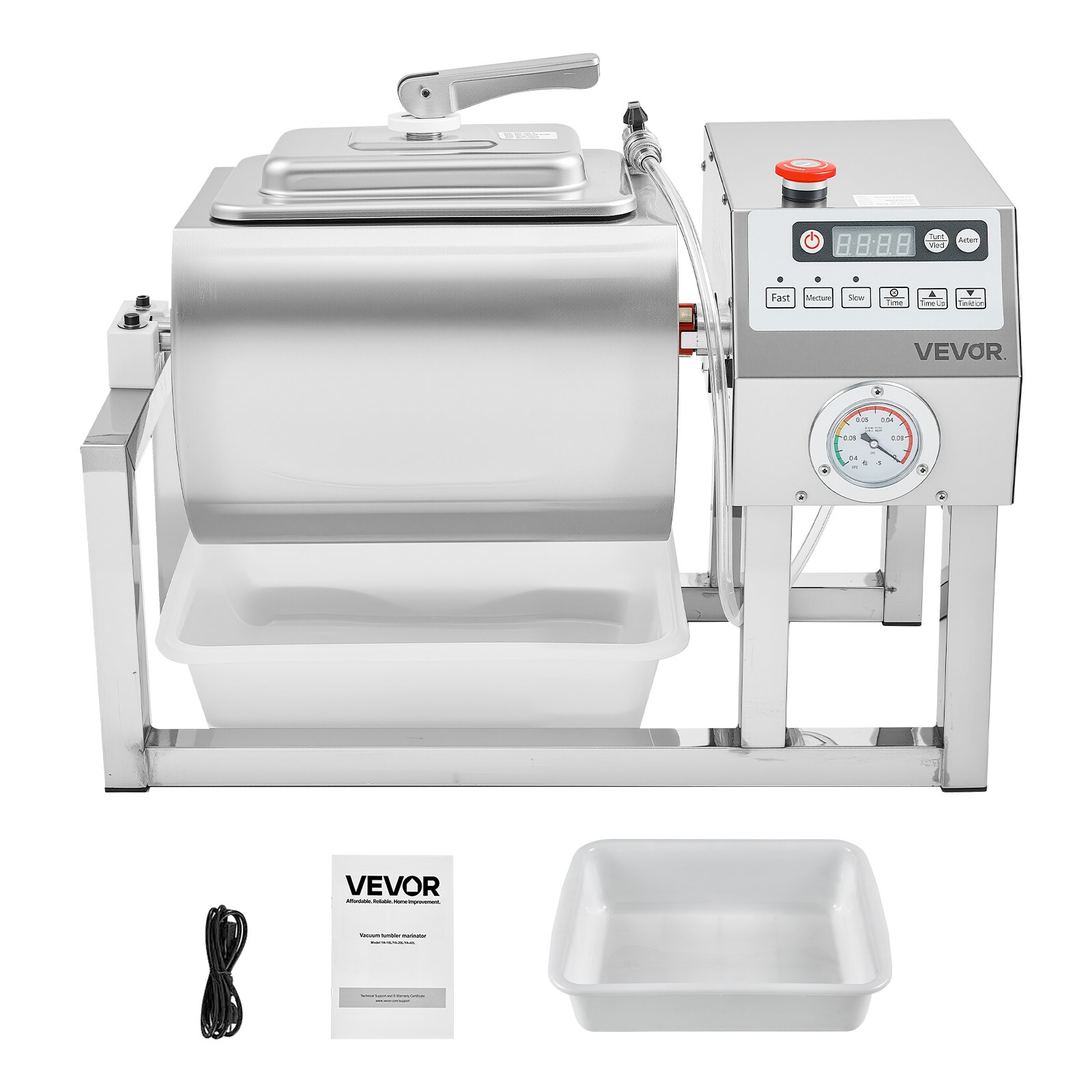 VEVOR Vacuum Marinator - 20L, SS Drum, 3-Speed, -60KPa