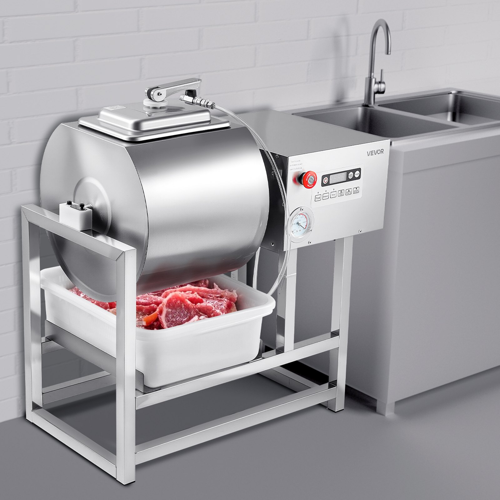 VEVOR Commercial Meat Tumbler Marinator, 40L Vacuum Tumbler Marinating ...