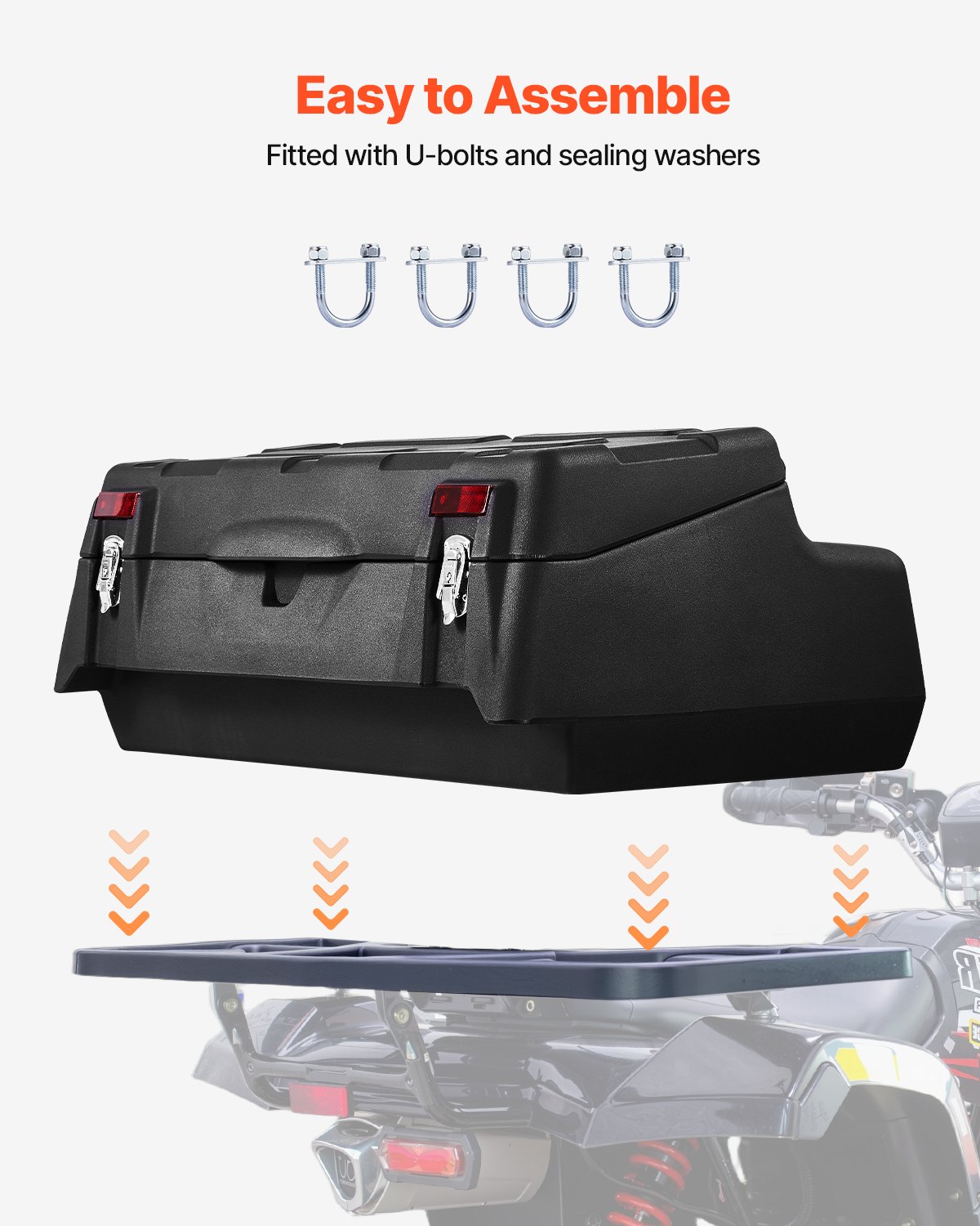 VEVOR ATV Back Storage Box – 95L, 34.6 x 21.3 x 17.8 Inch