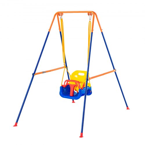 VEVOR Swing Sets for Backyard, 3-in-1 Toddler Swing Set with 4