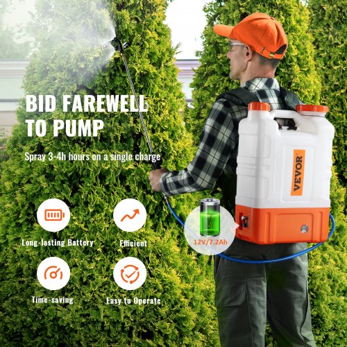 Pulverizador de Mochila con Carro, Presión Ajustable 0-94 PSI, Tanque con Ruedas de 15L, con 6 Boquillas, 2 Varillas, Tapa de Boca Ancha para Jardín, Desmalezado, Pulverización, Limpieza