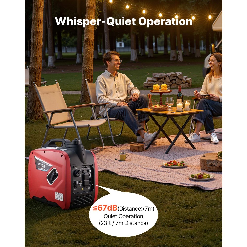 VEVOR Inverter Generator, 2900W Peak Watt Quiet Inverter Generator ...