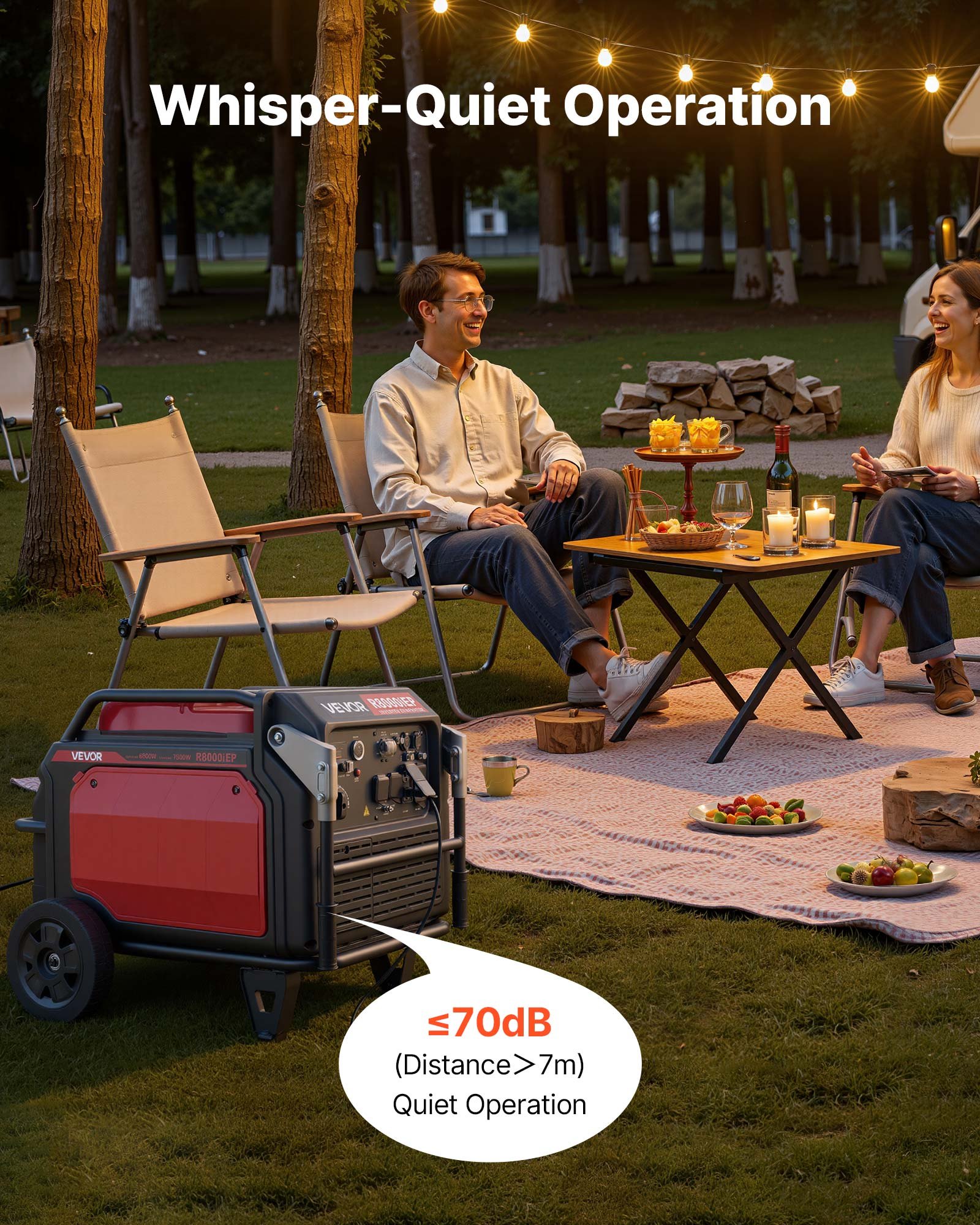 VEVOR Inverter Generator, 10000W Peak Watt Quiet Inverter Generator ...