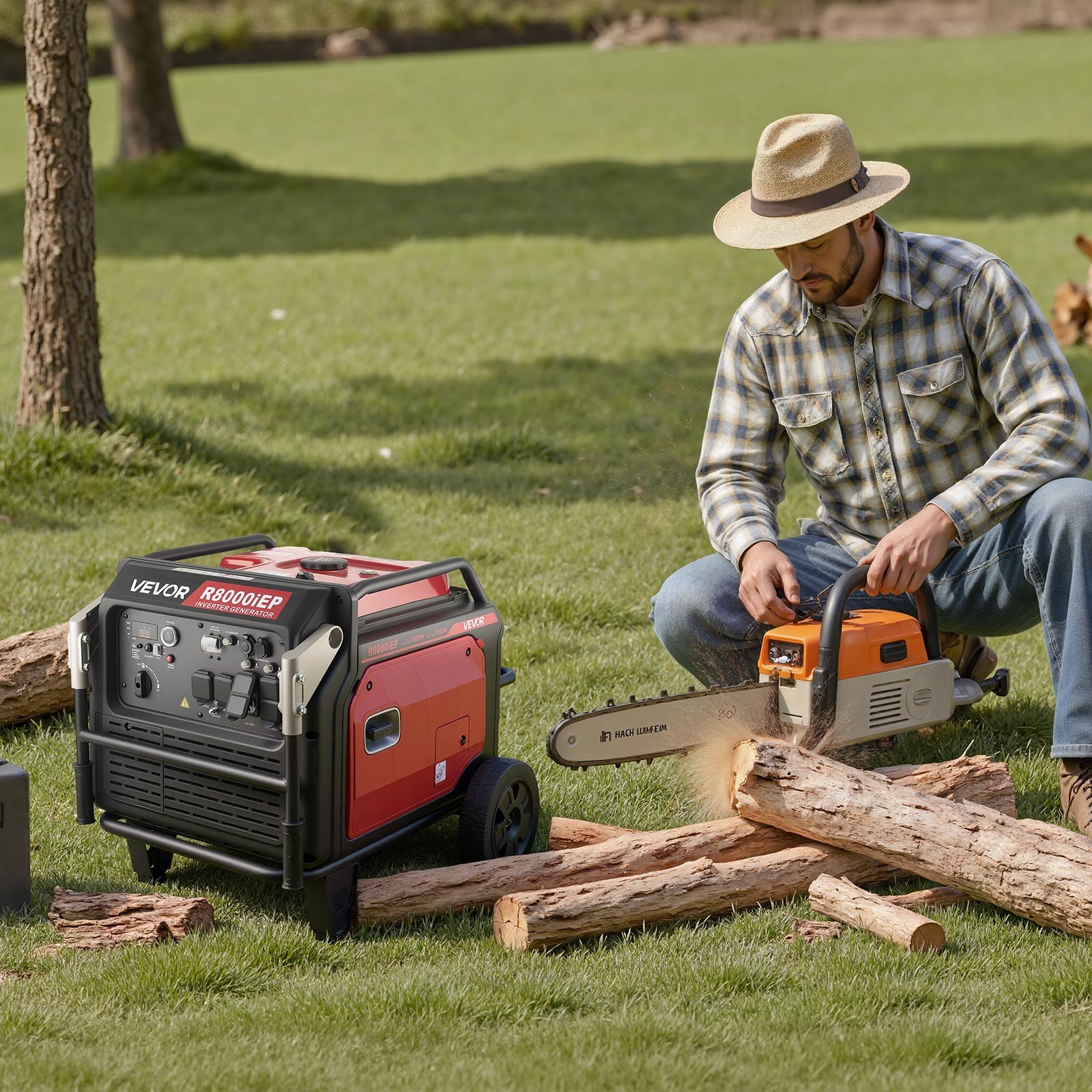 VEVOR Inverter Generator, 10000W Peak Watt Quiet Inverter Generator ...