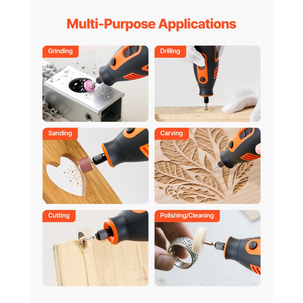 VEVOR Rotary Power Tool – 200W, 6-Speed, 84-Piece Kit