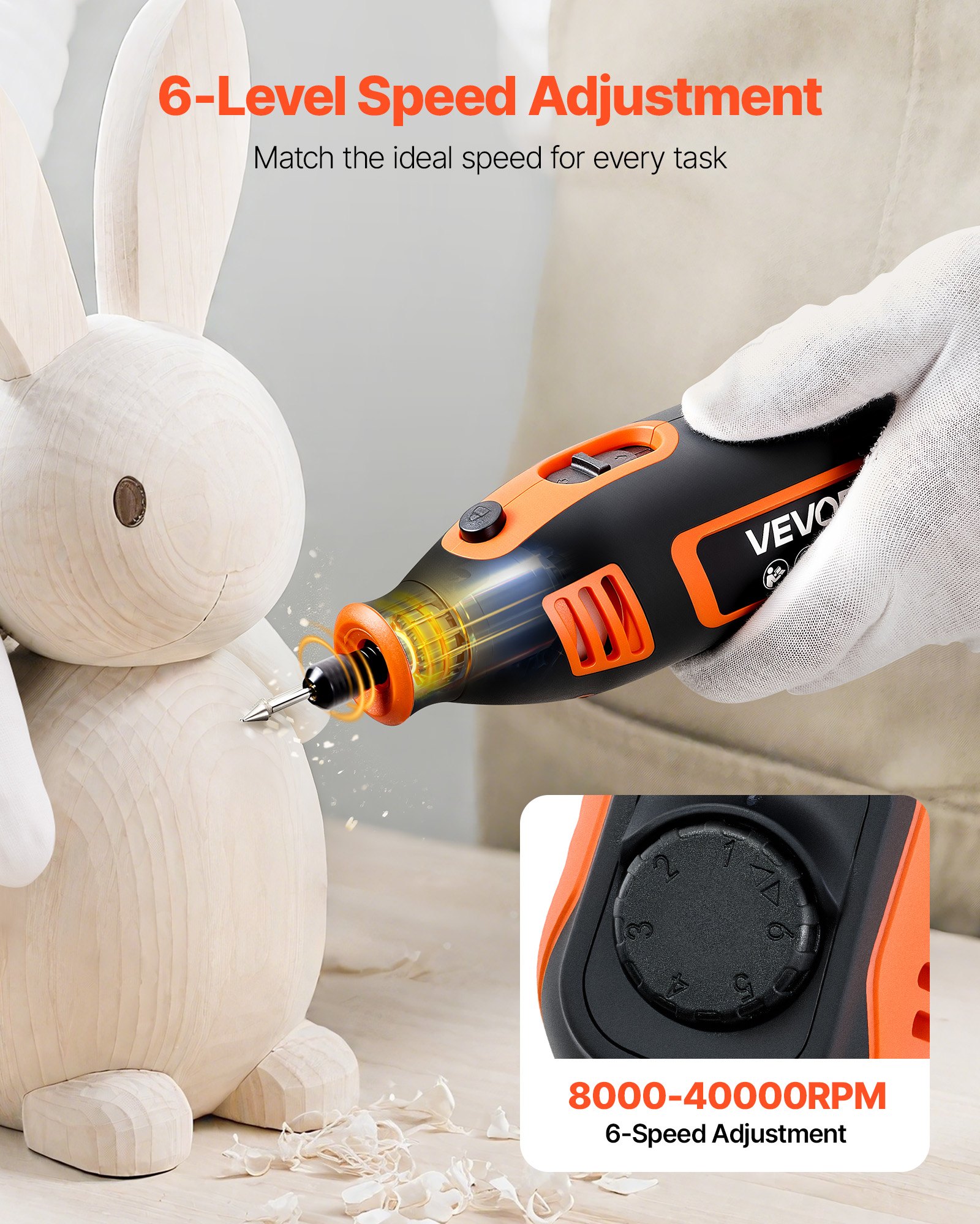 VEVOR 84-Piece Rotary Tool Kit, 200W Mini Power Rotary Tool Corded , 6 ...