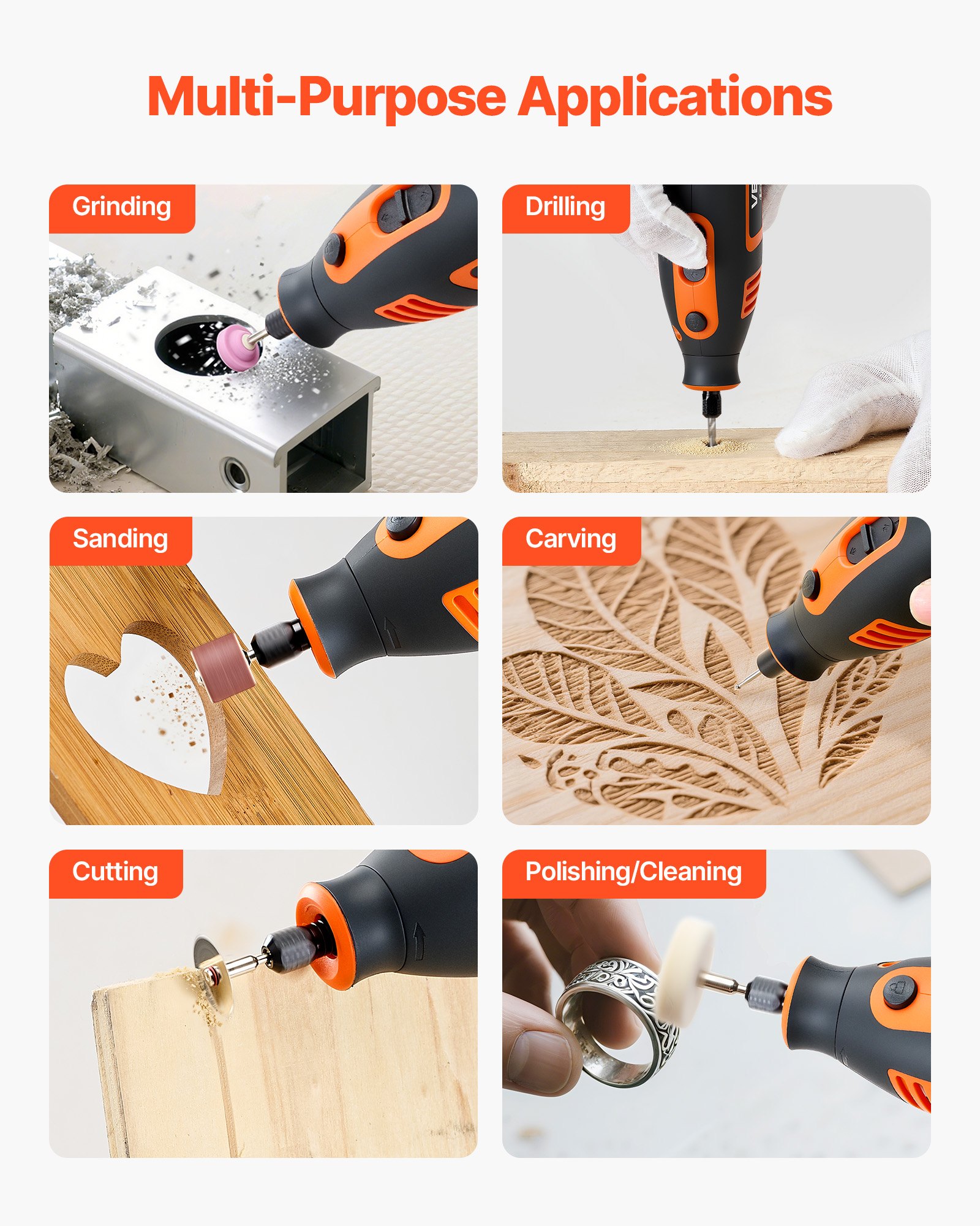 VEVOR Rotary Power Tool – 200W, 6-Speed, 84-Piece Kit