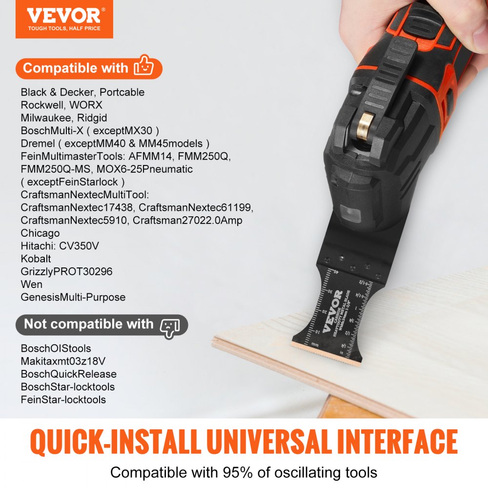 VEVOR VEVOR 3PCS Oscillating Tool Blades Universal Quick Release