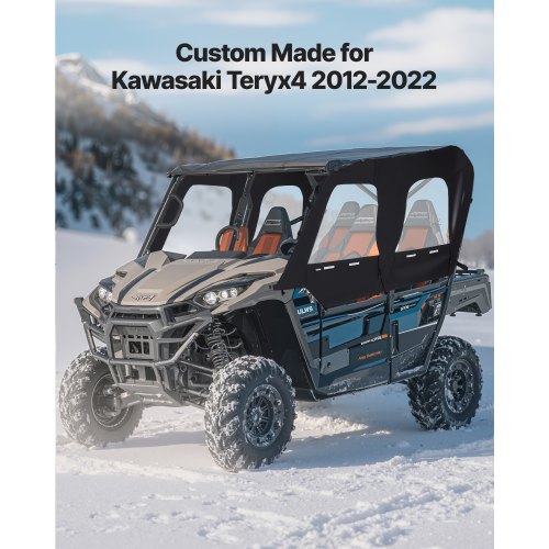 VEVOR Cab Enclosure Upper Doors, Compatible with Kawasaki Teryx4