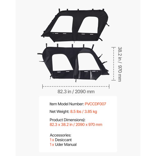 VEVOR Kawasaki Teryx 4 Doors – 8.5 lbs/3.85 kg, PVCCDF007