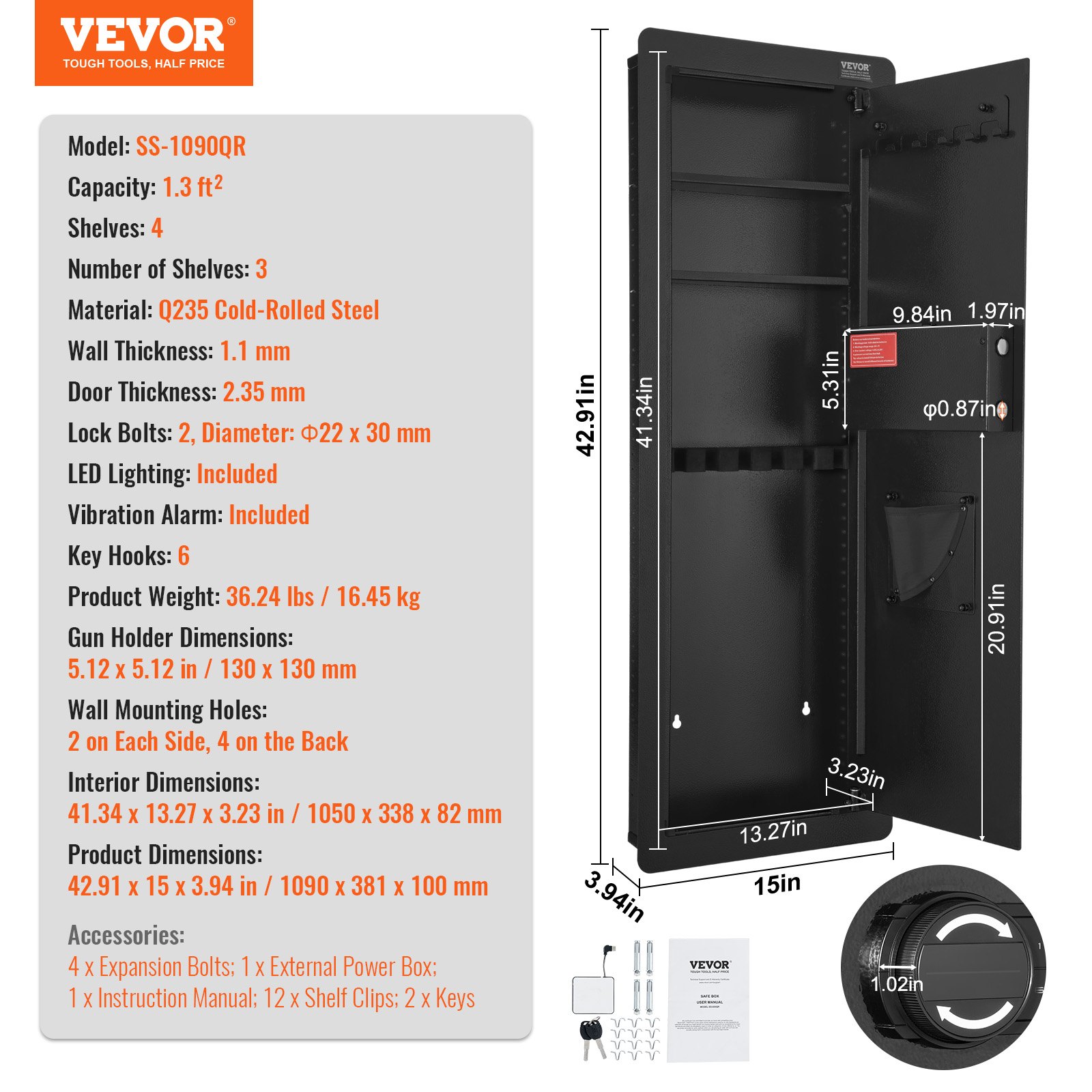 VEVOR In-Wall Gun Safe — Unique Dual-Lock Design