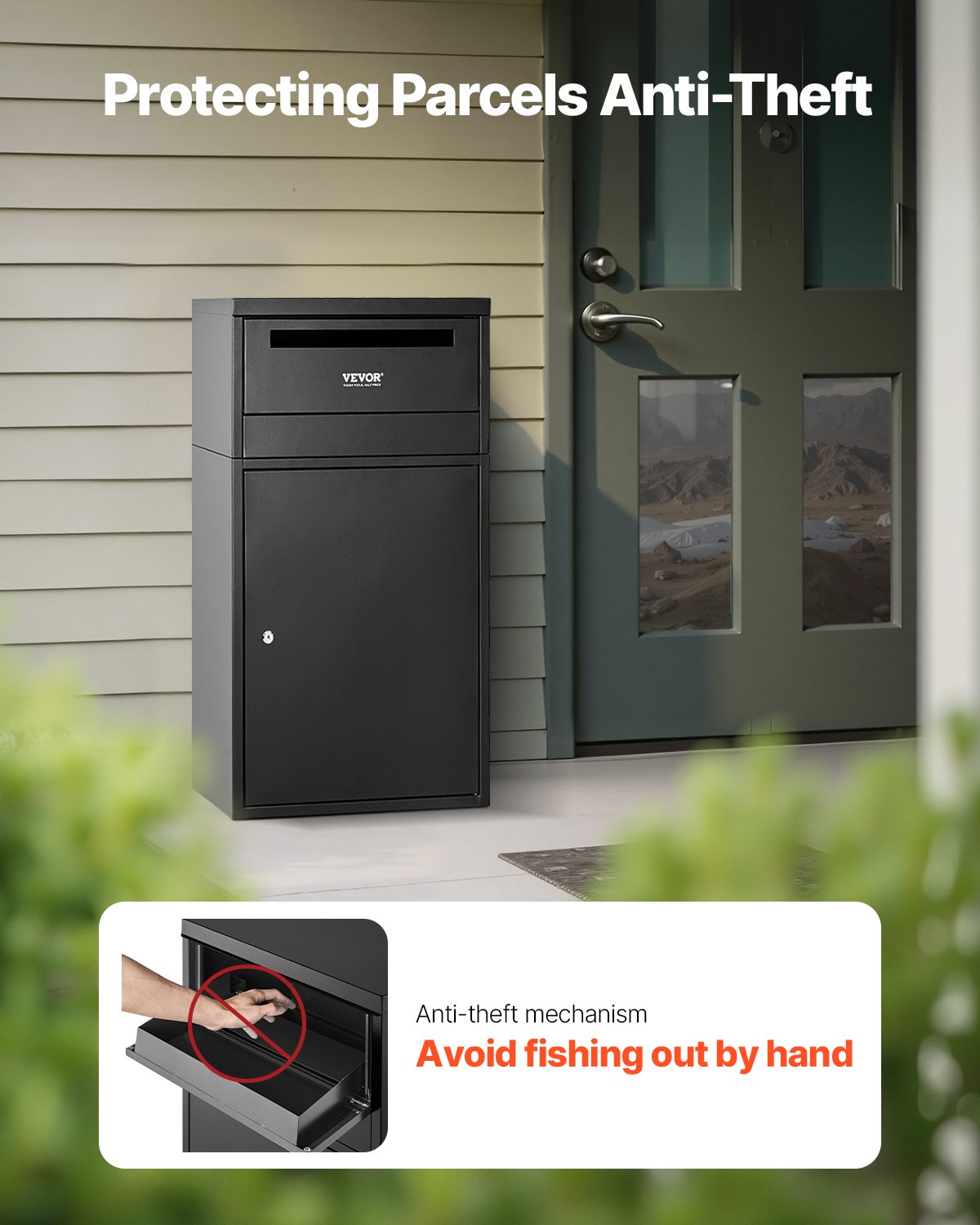 VEVOR Package Delivery Boxes for Outside, 35.8 in Mailbox for Parcel ...