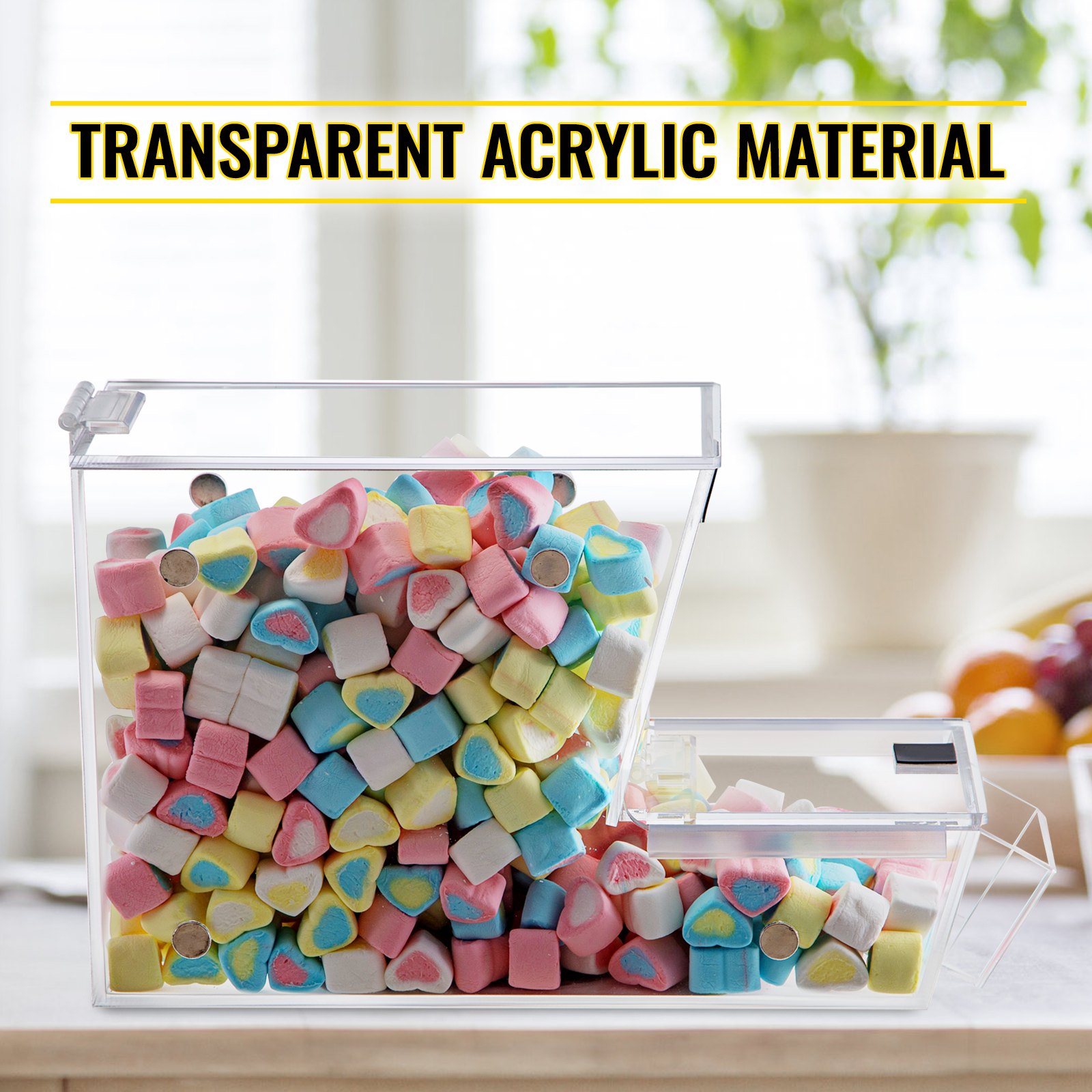 VEVOR Stackable Candy Topping Dispenser, 11" x 4" x 7" Acrylic Candy ...