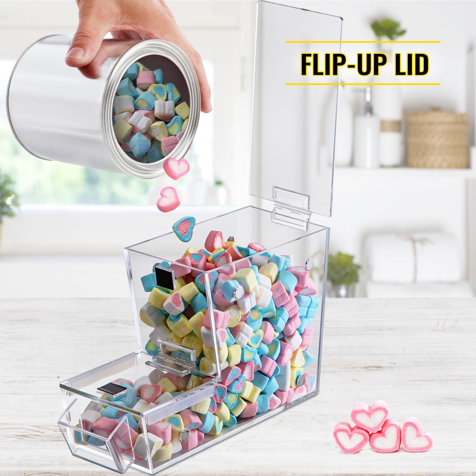 VEVOR Stackable Candy Topping Dispenser, 11" x 4" x 7" Acrylic Candy ...