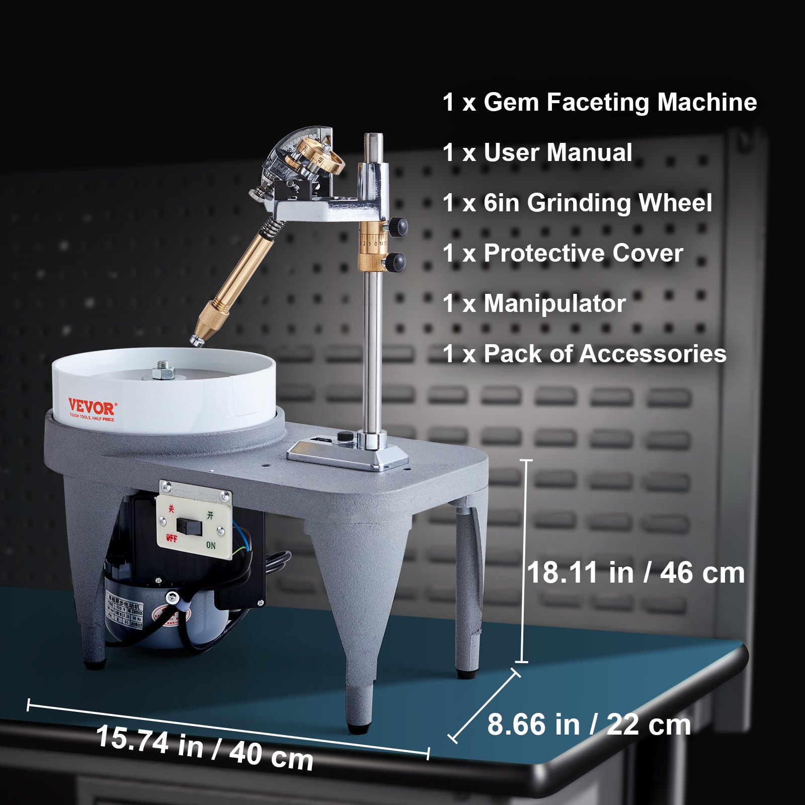 Gem Master Machine VEVOR Gem Faceting Machine, 2800RPM Jade Grinding Polishing Machine ...