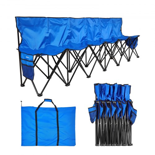 VEVOR Portable Folding Bench, 6 Seat Foldable Soccer Bench with
