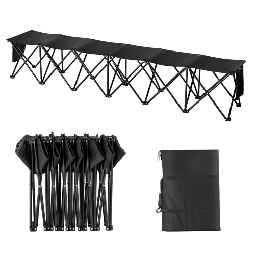 VEVOR Portable Folding Bench, 6 Seat Foldable Soccer Bench with
