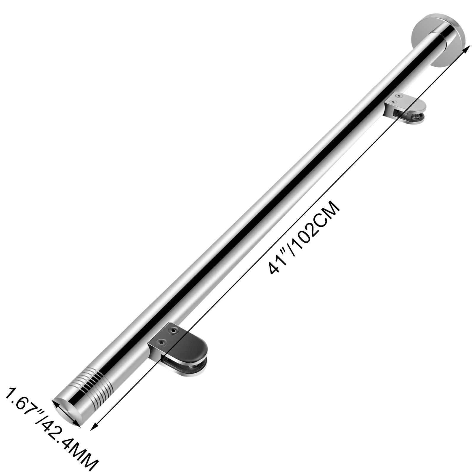 Vevor Balustrade Railing Posts, Glass Railing 41inch, Stainless Steel ...