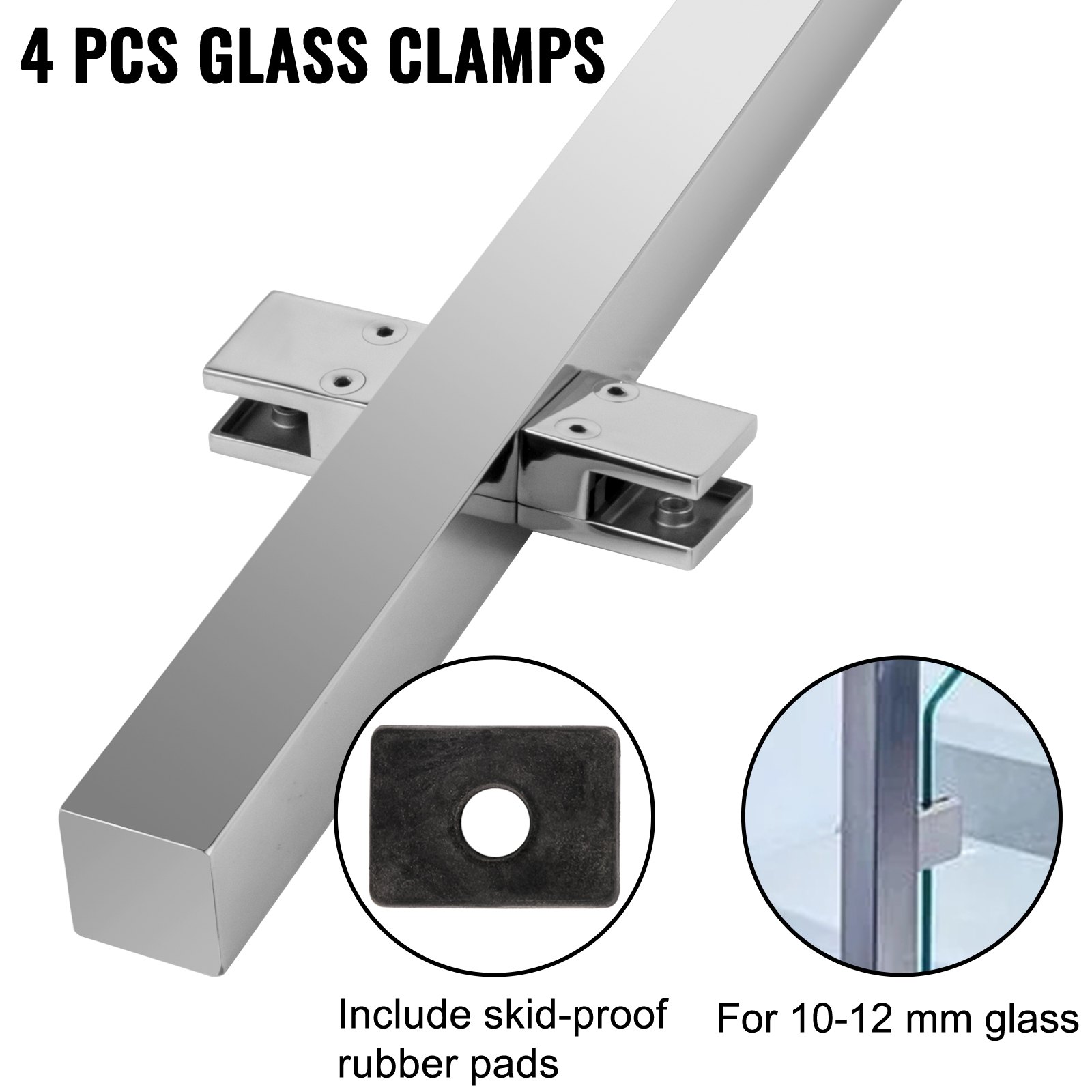 Vevor Balustrade Railing Posts Glass Railing 38.58in Stainless Steel ...