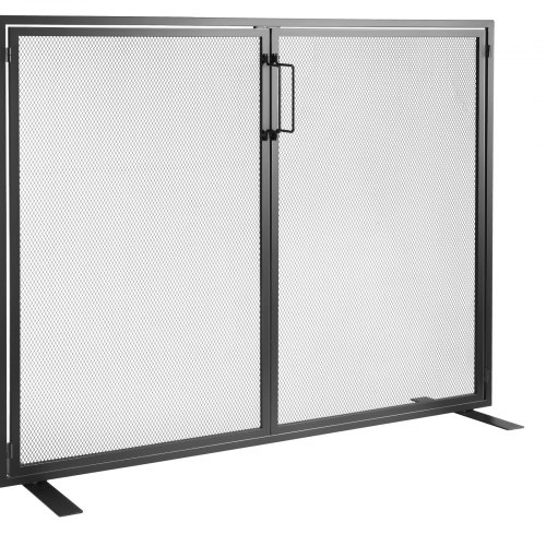 VEVOR Fireplace Screen 1 Panel with Door, Sturdy Iron Mesh