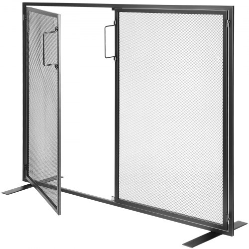 全国どこでも送料無料！ Screen Fireplace VEVOR 1 Mesh Iron Sturdy Door, with Panel パーテーション・間仕切り