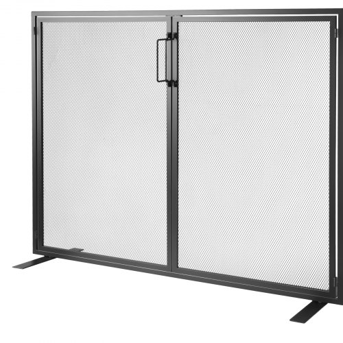 VEVOR Fireplace Screen 1 Panel with Door, Sturdy Iron Mesh