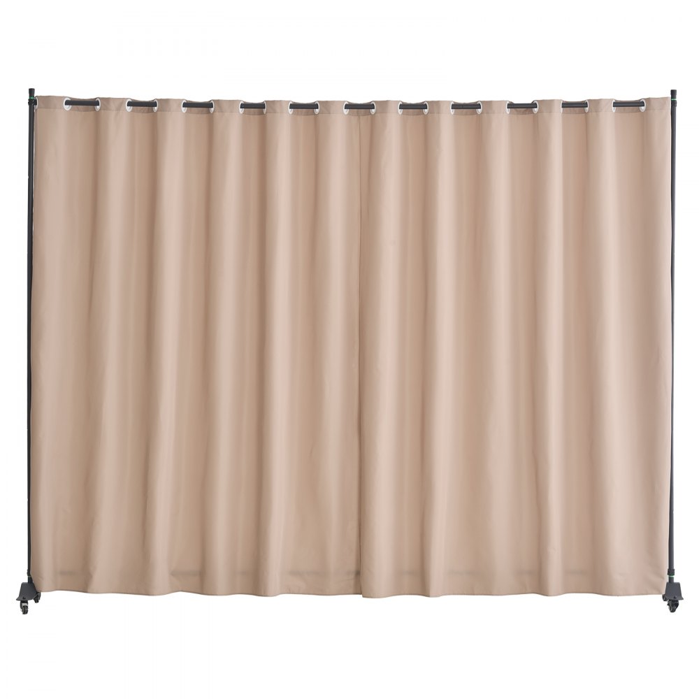 VEVOR Room Divider, 8 Ft X 10 Ft Portable Panel Room Divider With Wheels Curtain Divider Stand Room Divider Privacy Screen For Office Bedroom Dining Room Study Black