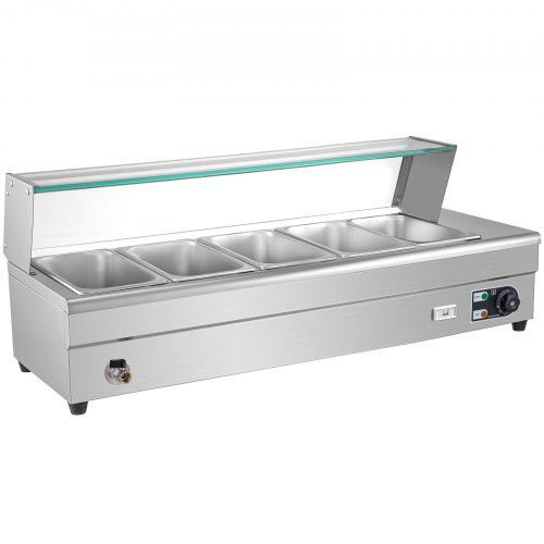 VEVOR Commercial Food Warmer, 5 x 1/2 Pans, 44 Qt Electric Bain Marie ...