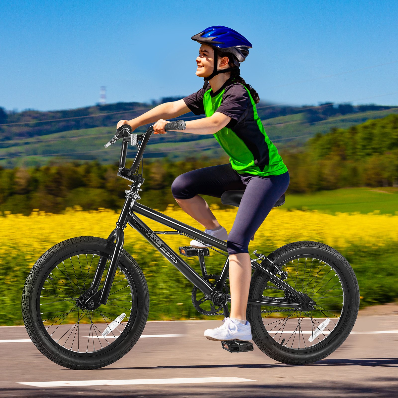 VEVOR BMX Bike, 18-Inch Wheel Freestyle Bike, BMX Race Bike with 360 ...