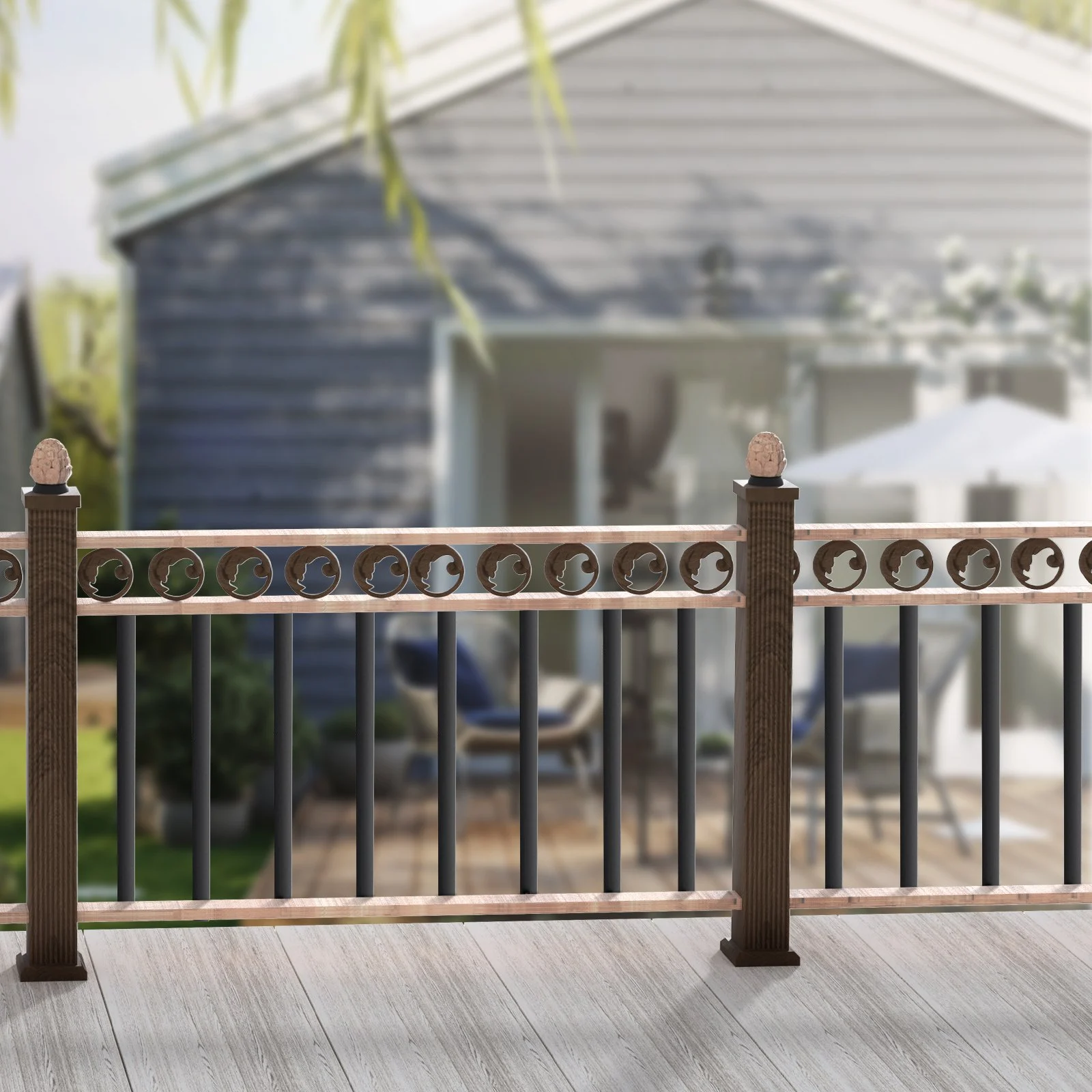 Balcony Railing Bullusters VEVOR Staircase Metal Balusters, 29.5'' x 1'' Flat Aluminum Alloy ...