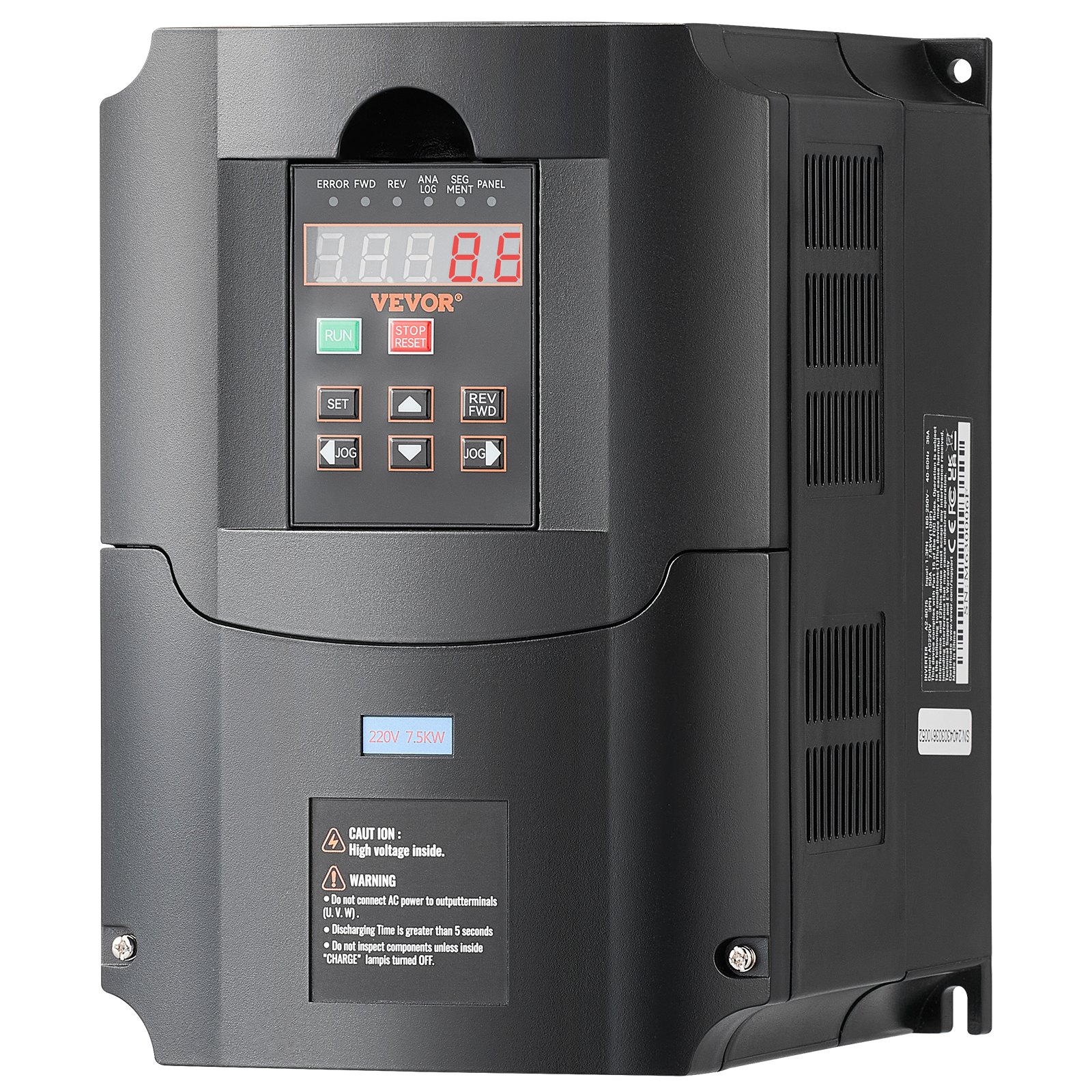 Spindle Output Power VEVOR VFD 10HP, 7.5KW, 35A, 1 or 3 Phase 220V Input to 3 Phase 220V ...