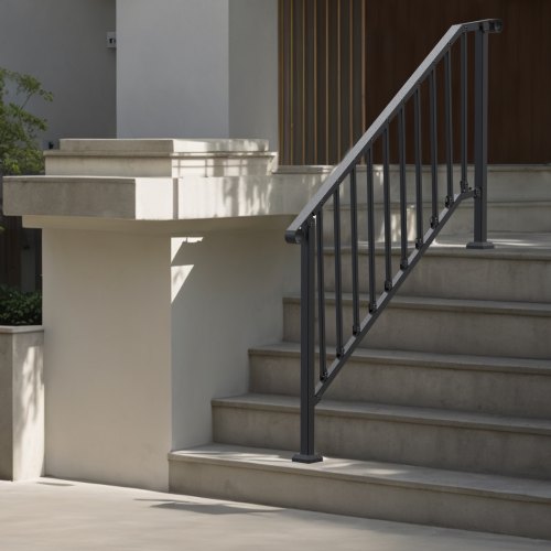 VEVOR Handrails for Outdoor Steps, 5 Step Stair Hand Rail Kit ...