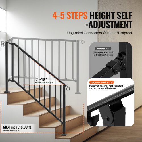 Stair Railing | Indoor & Outdoor Railing | VEVOR