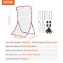 Baseball en Softball Rebounder Net, 4 x 6 voet PitchBack Baseball Nest voor Pitching en Fielding Training, Pitch Return Trainer Rebound Net met Pitching Target, 4 Verstelbare Hoeken | NL