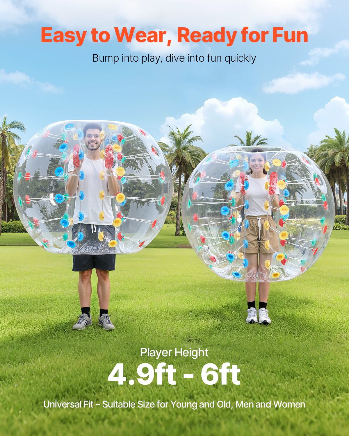 VEVOR Inflatable Bumper Balls - 5FT, PVC Zorb Ball, 1-Pack