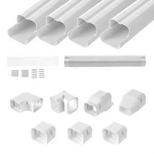 Mini Split Line Set Cover 76.2mm W 4830mm L, PVC Decorative Pipe